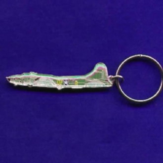 B-17 SIDE VIEW ENAMEL KEYRING