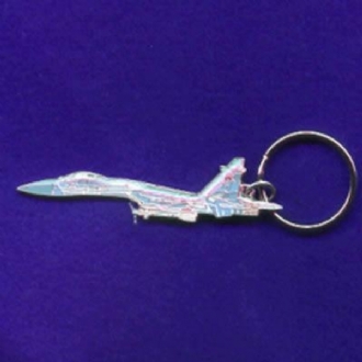 SU-27 FLANKER - SIDE VIEW ENAMEL KEYRING