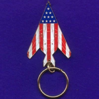 F-117 STEALTH STARS AND STRIPES ENAMEL KEYRING