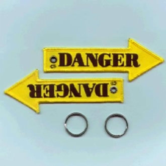 DANGER ARROW CLOTH KEYRING