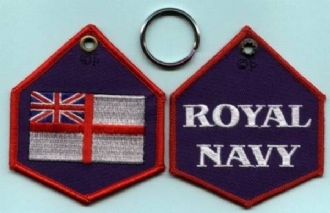 ROYAL NAVY EMBROIDERED KEYRING - SHAPED