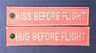 HUG / KISS BEFORE FLIGHT KEYRING