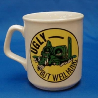 A-10 UGLY BUT WELL HUNG WHITE COFFEE MUG