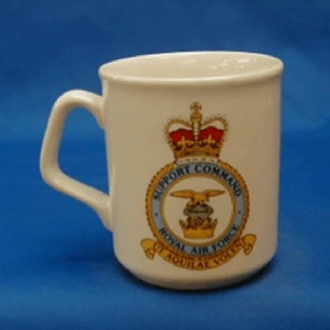 RAF SUPPORT COMMAND CREST WHITE COFFEE MUG