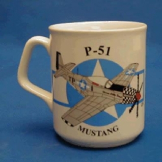 P-51 MUSTANG ON STAR WHITE COFFEE MUG