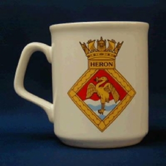 HMS HERON CREST WHITE COFFEE MUG