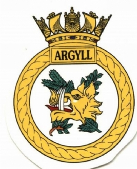 HMS ARGYLL CREST WHITE COFFEE MUG