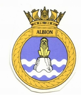 HMS ALBION CREST WHITE COFFEE MUG