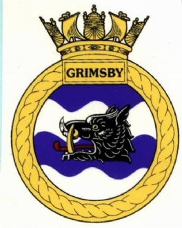 HMS GRIMSBY CREST WHITE COFFEE MUG