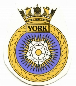 HMS YORK CREST WHITE COFFEE MUG