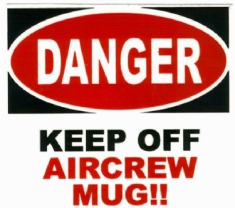 DANGER AIRCREW WHITE COFFEE MUG