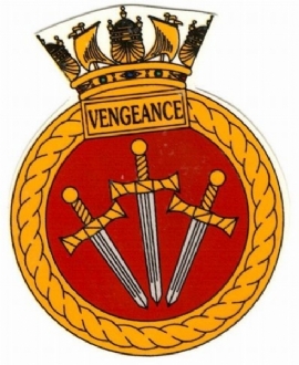 HMS VENGEANCE CREST WHITE COFFEE MUG
