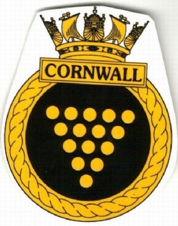 HMS CORNWALL CREST WHITE COFFEE MUG