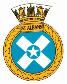 HMS ST ALBANS CREST WHITE COFFEE MUG