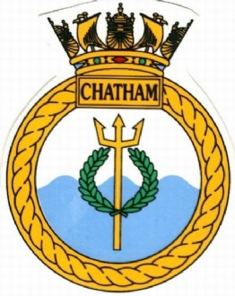 HMS CHATHAM CREST WHITE COFFEE MUG