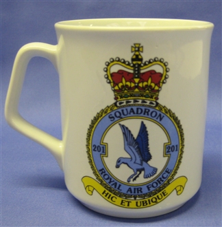 201 SQN CREST WHITE COFFEE MUG