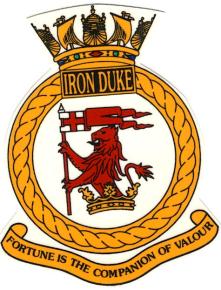 HMS IRON DUKE CREST WHITE COFFEE MUG