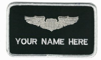 USAF PILOT  1 LINE NAME BADGE