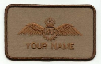 RAF PILOT - DESERT NAME BADGE