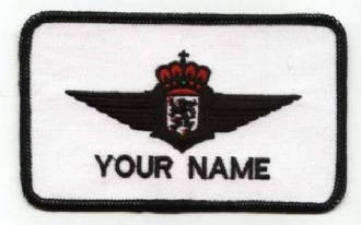 BELGIAN PILOT NAME BADGE