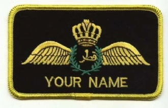 QATAR PILOT NAME BADGE