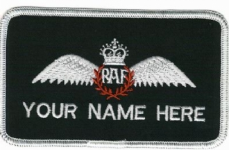 RAF PILOT NAME BADGE - ST EDWARDS CROWN