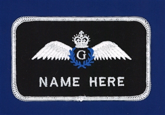 RESERVE PILOT (GLIDER) 1 LINE NAME BADGE - ST EDWARDS CROWN