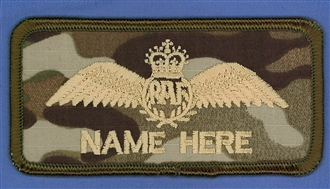 70 SQN PILOT 1 LINE NAME BADGE - ST EDWARDS CROWN