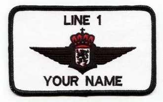 BELGIAN PILOT NAME BADGE