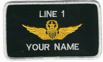 US ARMY PILOT WINGS NAME BADGE