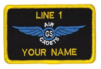 AIR CADETS GLIDING SCHOLARSHIP STANDARD WING 2 LINE NAME BADGE