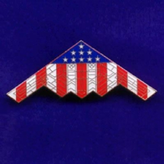 B-2 ENAMEL STARS AND STRIPES PIN BADGE