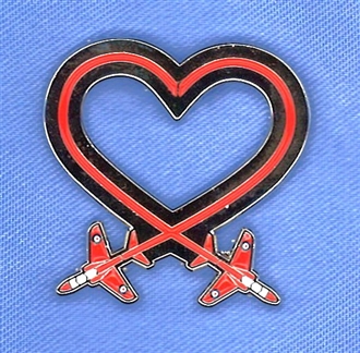 RED ARROWS CUT OUT HEART PIN