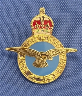 RAF CREST - TUDOR CROWN PIN BADGE