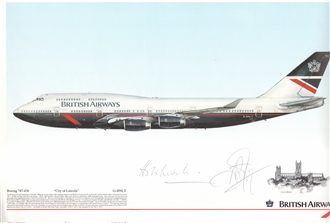 A9SIG1 BOEING 747 436 SIGNED SQN PRINT