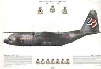 SP26 HERCULES C1P, XV292, LYNEHAM WING 25TH ANNIV. SQN PRINT