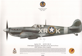 CC6SIG SPITFIRE VB, EN782 'XRK' SIGNED SQUADRON PRINT