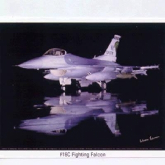F-16C FIGHTING FALCON SILVER REFLECTION POSTER