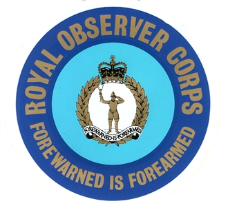 ROYAL OBSERVER CORPS (INTERNAL) ROUND STICKER