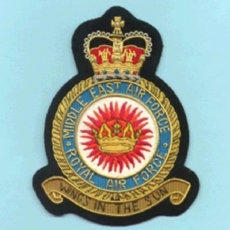 MIDDLE EAST AIR FORCE CREST GOLD WIRE BADGE