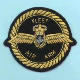 FLEET AIR ARM CREST GOLD WIRE BADGE