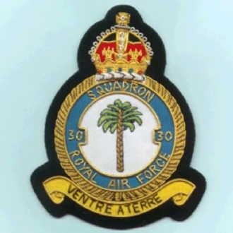 30 SQN (KC) CREST GOLD WIRE BADGE