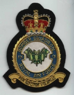 9 BOMBER SQN GOLD WIRE BADGE