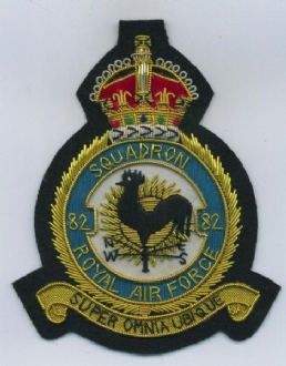 82 SQN CREST GOLD WIRE BADGE