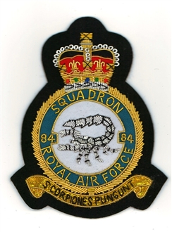 84 SQN CREST GOLD WIRE BADGE