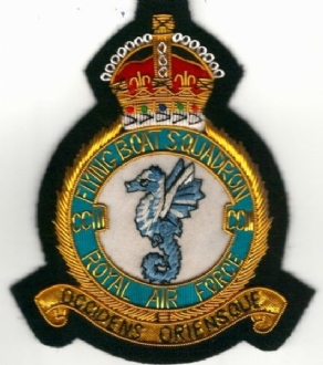 203 SQN CREST KC GOLD WIRE BADGE