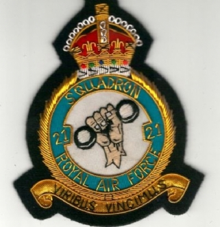 21 SQN CREST KC GOLD WIRE BADGE