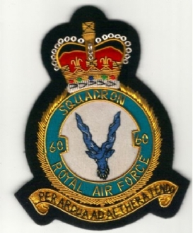 60 SQN CREST GOLD WIRE BADGE