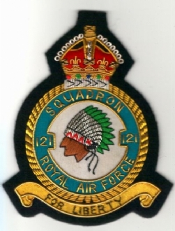 121 SQN CREST GOLD WIRE BADGE