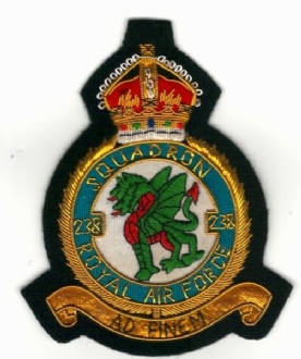 237 SQN CREST GOLD WIRE BADGE 